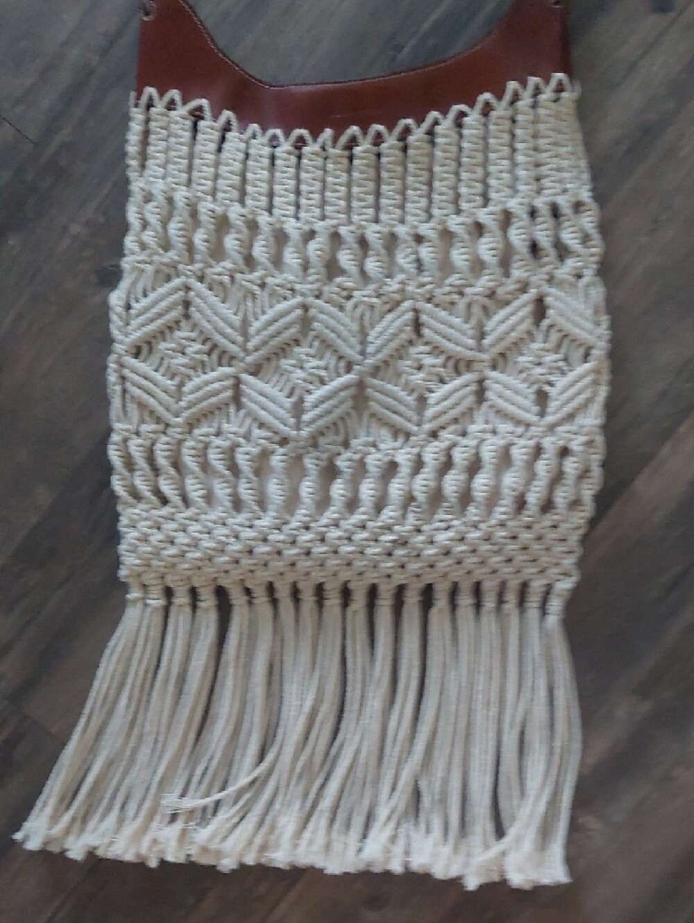 Isabel MARANT Boho Macramé Fringe Shoulder Bag in Cream and Brown - Picture 10 of 14